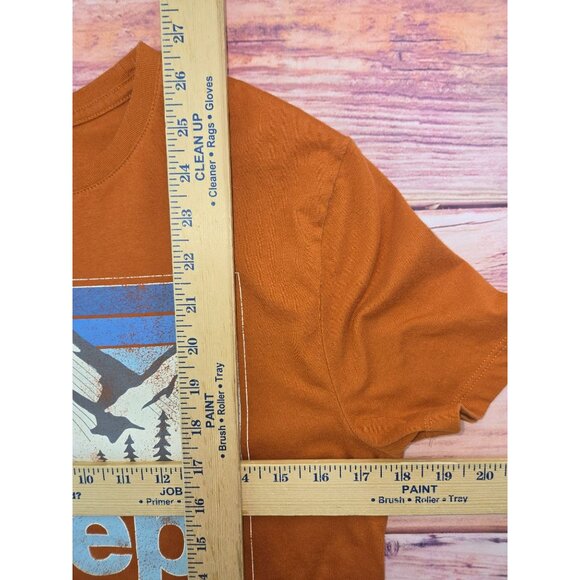Jeep Graphic Mountain T-Shirt Small Rust Orange Cotton/Polyester - Picture 6 of 6